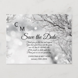 Cartão Postal De Anúncio Casamento de Neve Flocos de Neve no Inverno SALVE 
