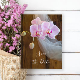 Cartão Postal De Anúncio Casamento de Orquídea em Celeiro Rústico Elegante