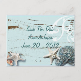 Cartão Postal De Anúncio Casamento de praia Elegant Seashells - salvar a da