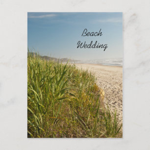 Cartão Postal De Anúncio Casamento de Praia Natural Salva a Data