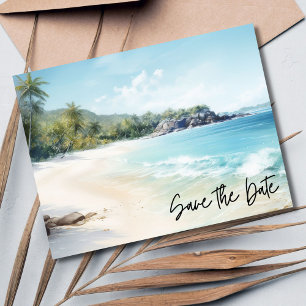 Cartão Postal De Anúncio Casamento De Praia Salvar A Data