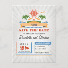Cartão Postal De Anúncio Casamento de Praia Salve Os Cartões-postais De Dat