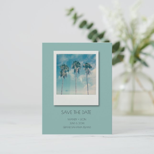Cartão Postal De Anúncio Casamento de praia tropical das Bahamas Salvar a D (Em pé/Frente)