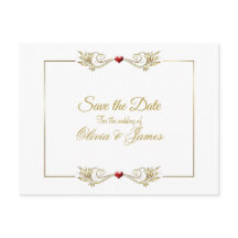 Casamento de Quadro Dourado Elegante Salvar a Data