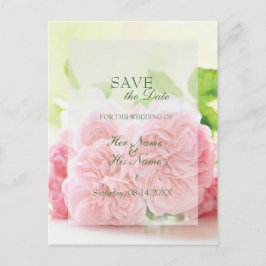 Cartão Postal De Anúncio Casamento de Rosa cor-de-rosa Elegante SALVE a dat