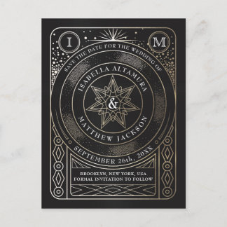 Cartão Postal De Anúncio Casamento de União Celestial Salvar o Cartão-Posta