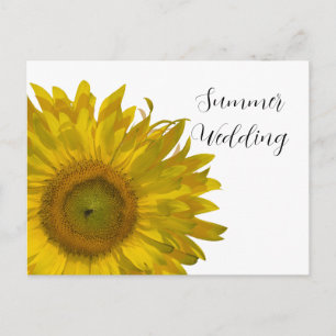 Cartão Postal De Anúncio Casamento de Verão de Girassol Amarelo