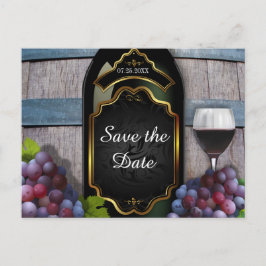 Cartão Postal De Anúncio Casamento de Vinha Rustic Salve a data
