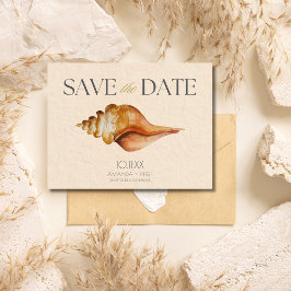 Cartão Postal De Anúncio Casamento Destino Praia de Conchas Save the Date