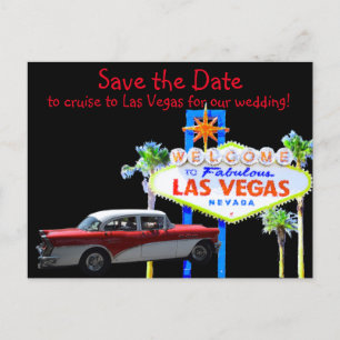 Cartão Postal De Anúncio Casamento Divertido em Las Vegas - Salve a Data