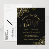 Casamento Dourado da caligrafia Salve a data em pr