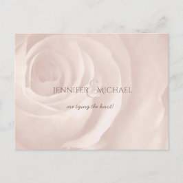 Cartão Postal De Anúncio Casamento elegante de rosa-rosa-pincelado salve a