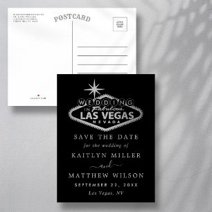 Cartão Postal De Anúncio Casamento Elegante Em Las Vegas Salve A Data