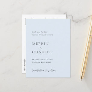 Cartão Postal De Anúncio Casamento Elegante Merrin Sky Salve a Data
