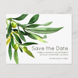 Cartão Postal De Anúncio Casamento Elegante Save the Date Boho Jardim de Ol