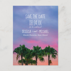 Cartão Postal De Anúncio Casamento em Destino de Praia Tropical - Salve a D
