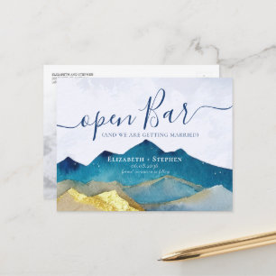 Cartão Postal De Anúncio Casamento em Gold Mountain com Bar Aberto Foto Sav