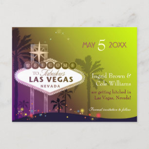 Cartão Postal De Anúncio Casamento em Las Vegas Nevada Salve a Data