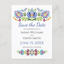 Cartão Postal De Anúncio Casamento Floral com Violet Design húngaro