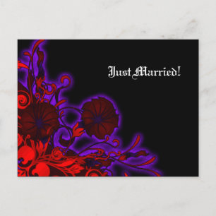 Cartão Postal De Anúncio Casamento Floral Moderno de Nightshade Gótica