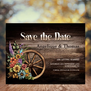 Cartão Postal De Anúncio Casamento Floral Rústico