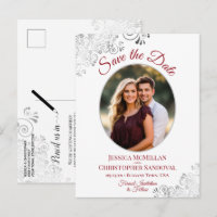 Casamento Foto Salve em Renda Prata Vermelho Branc