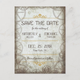 Cartão Postal De Anúncio Casamento Industrial Vintage Steampunk