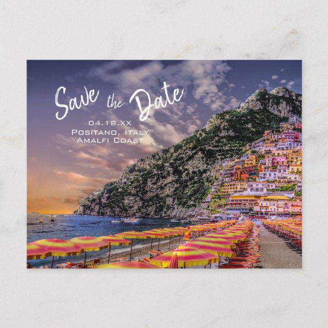 Cartão Postal De Anúncio Casamento italiano de Positano Wedding Amalfi (Frente)