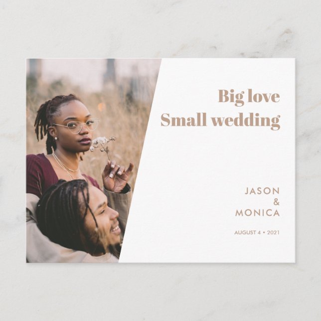 Cartão Postal De Anúncio Casamento Menor Redimensionamento Mínimo Simples d (Frente)