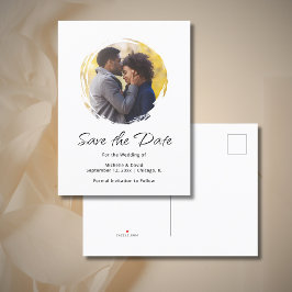 Cartão Postal De Anúncio Casamento Minimalista Boho Foto Moderna  