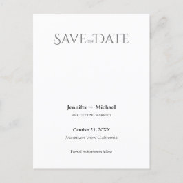 Cartão Postal De Anúncio Casamento Minimalista Caligrafia Script