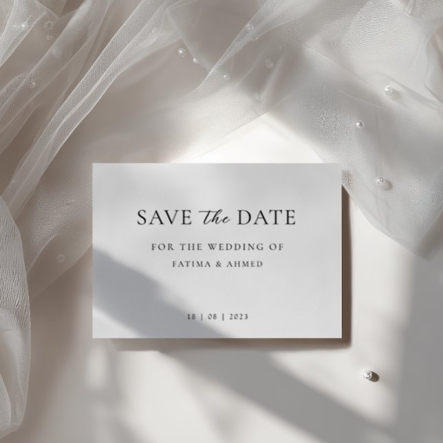 Cartão Postal De Anúncio Casamento Minimalista Moderno com Letra Formal Sav (Criador carregado)