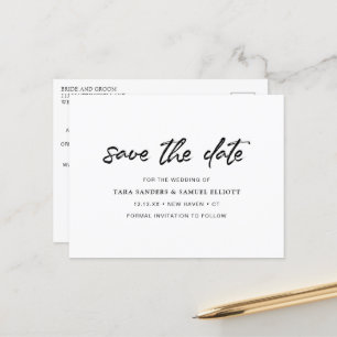 Cartão Postal De Anúncio Casamento Minimalista Moderno Salvar a Data