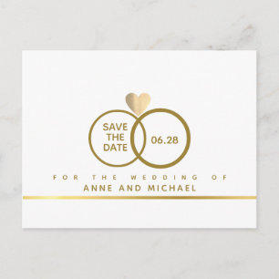 Cartão Postal De Anúncio casamento minimalista SALVAR DATA