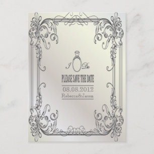 Cartão Postal De Anúncio casamento moderno, manchas elegantes salvem a data