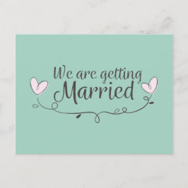 Cartão Postal De Anúncio Casamento Moderno Nós Estamos Nos Casando Doodle