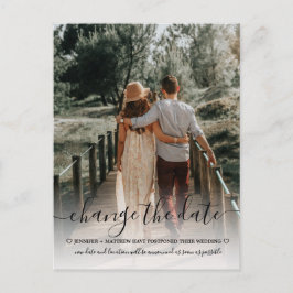 Cartão Postal De Anúncio Casamento Mudar a Data Tipografia Foto