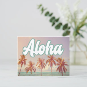 Cartão Postal De Anúncio Casamento na Destinação de Praia Aloha Salve a Dat