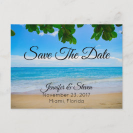 Cartão Postal De Anúncio Casamento Na Ilha Tropical Beach Salvar A Data