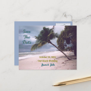 CARTÃO POSTAL DE ANÚNCIO CASAMENTO NA PRAIA/CARTÃO DE AVISO DE DATA