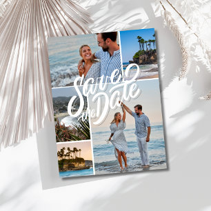 Cartão Postal De Anúncio Casamento na Praia da Califórnia Salve a Data