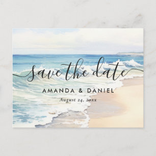 Cartão Postal De Anúncio Casamento na Praia Destino Ondas Rolantes
