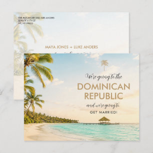 Cartão Postal De Anúncio Casamento na República Dominicana Salve a Data