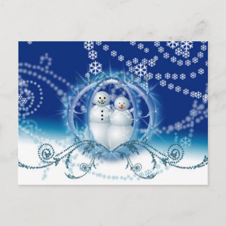 Cartão Postal De Anúncio Casamento no inverno Personalizado Salvar A Placa
