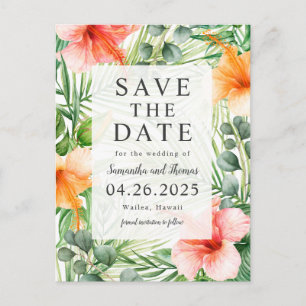 Cartão Postal De Anúncio Casamento no Paraíso Salve a Data