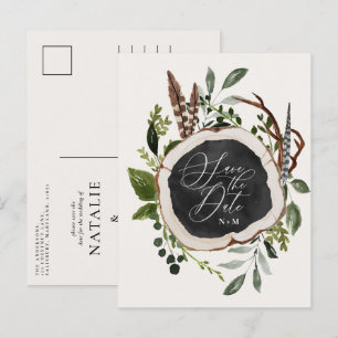 Cartão Postal De Anúncio Casamento outono de fazenda rústica elegante