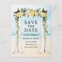 Casamento Praia Canopy Watercolor Amarelo