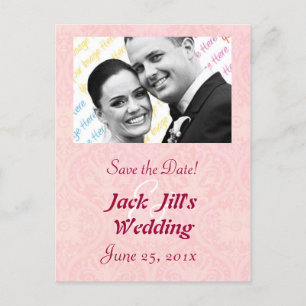 Cartão Postal De Anúncio Casamento Rolo Antigo "Salve a Data"
