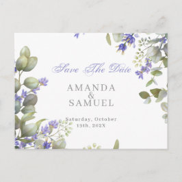 Cartão Postal De Anúncio Casamento Romântico de Eucalipto e Lavanda