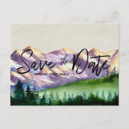 Cartão Postal De Anúncio Casamento Rustic Mountain | Salvar o Cartão-postal